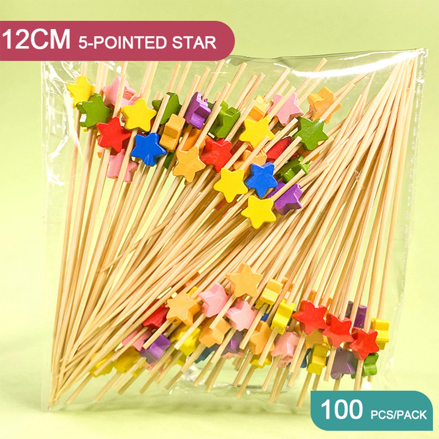 Colorful Five-Pointed Star Toothpicks